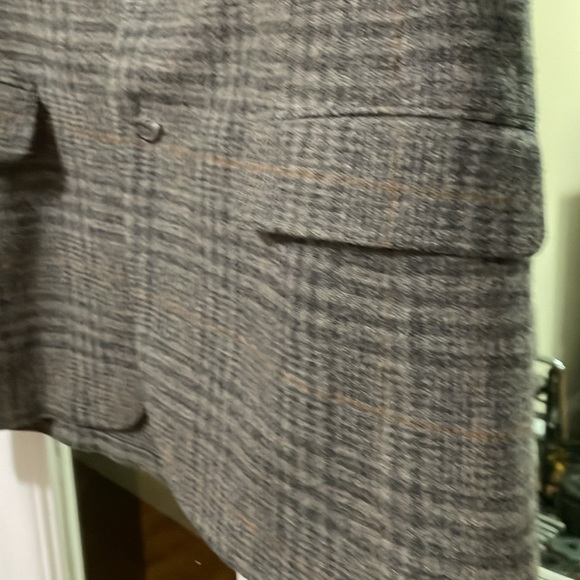 Egon von furstenberg for men vintage plaid grey men’s suit jacket tweed blazer - Picture 3 of 15